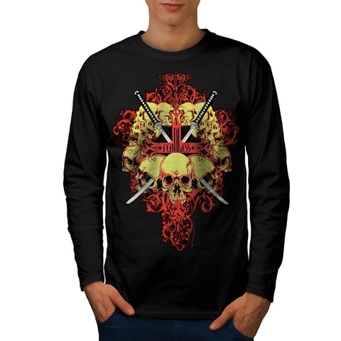 Fearless Skull Death Mens Long Sleeve T-Shirt