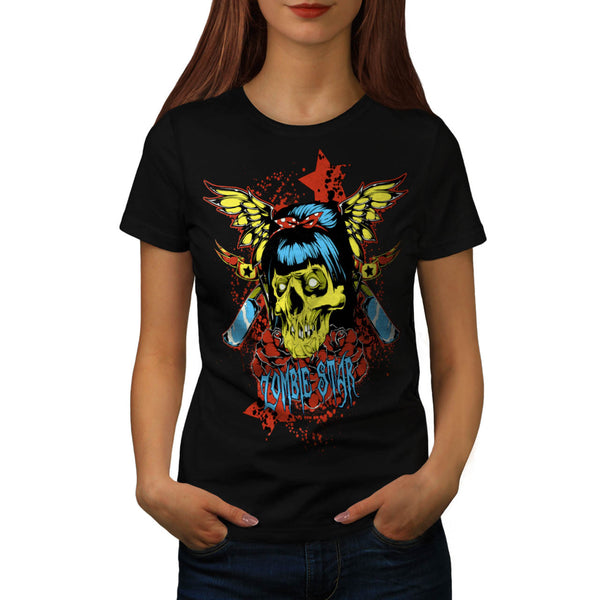 Zombie Star Horror Womens T-Shirt