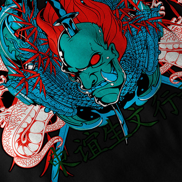 Japan Samurai Mask Mens Long Sleeve T-Shirt