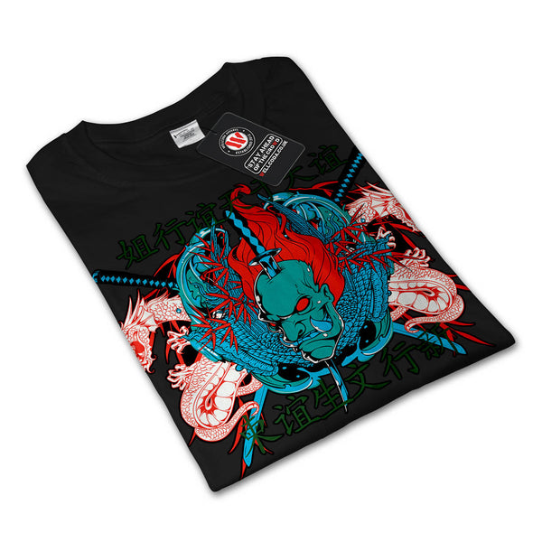 Japan Samurai Mask Mens Long Sleeve T-Shirt