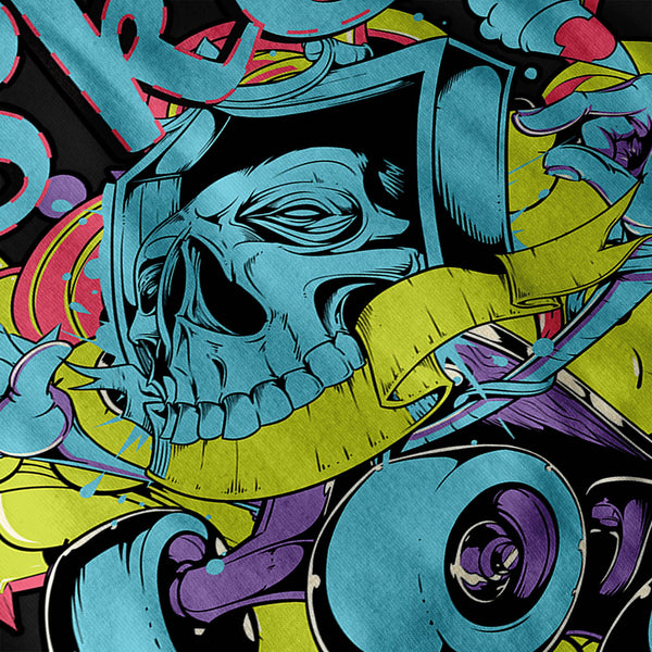 Skate Board Skull USA Mens Long Sleeve T-Shirt