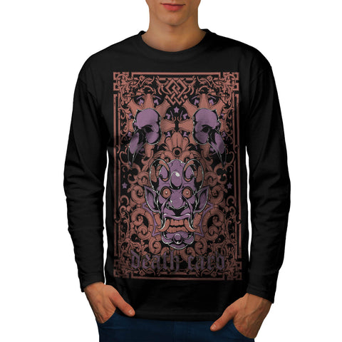 Devil Death Card Bird Mens Long Sleeve T-Shirt