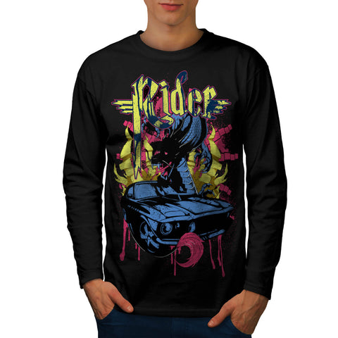 Dragon Motor Car Ride Mens Long Sleeve T-Shirt