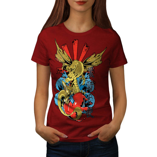 Monster Dragon Heart Womens T-Shirt