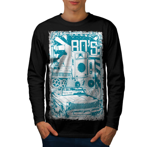 DJ 80's Theme Night Mens Long Sleeve T-Shirt