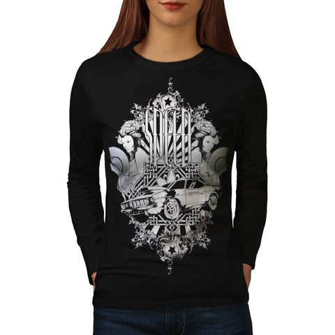 Auto Mobile Speed Car Womens Long Sleeve T-Shirt