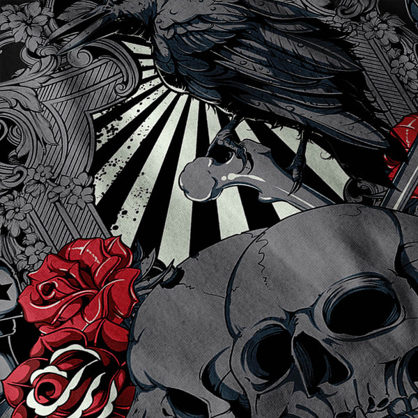 Death Skull Cemetery Mens Long Sleeve T-Shirt