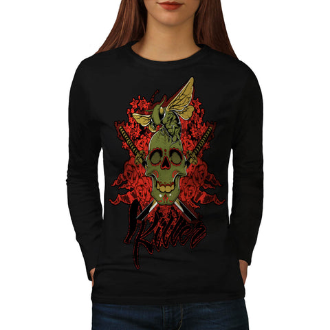 Killer Skull Wasp Bee Womens Long Sleeve T-Shirt