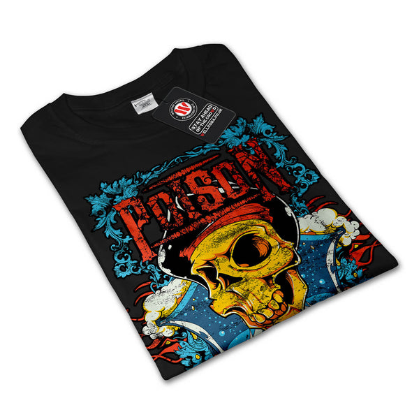 Poison Pirate Skull Mens Long Sleeve T-Shirt