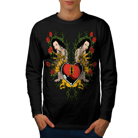 Key To My Heart Love Mens Long Sleeve T-Shirt
