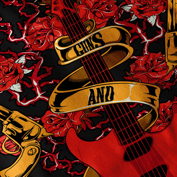 Roses and Guns Rock Mens Long Sleeve T-Shirt