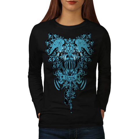 Kingdom Legion Cross Womens Long Sleeve T-Shirt