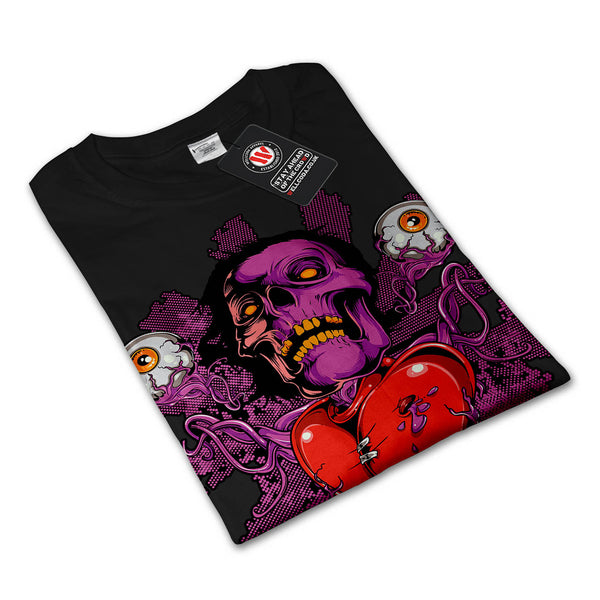 Zombie Crazy Eye Head Mens Long Sleeve T-Shirt