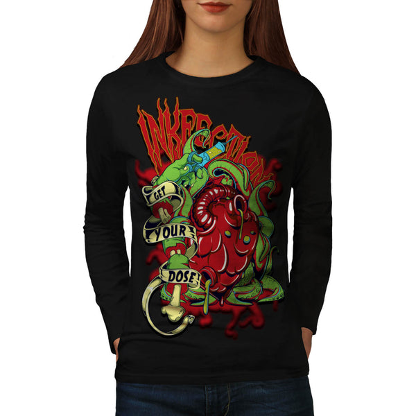 Ink Infection Tattoo Womens Long Sleeve T-Shirt