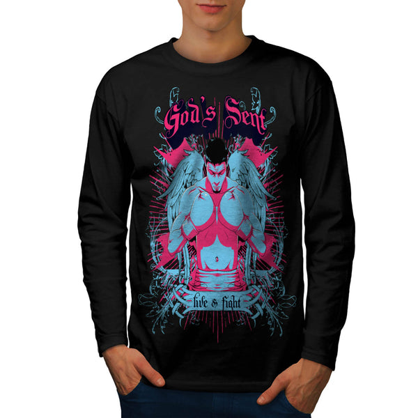 God Sent Live Fight Mens Long Sleeve T-Shirt