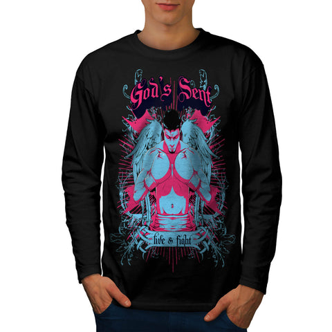 God Sent Live Fight Mens Long Sleeve T-Shirt
