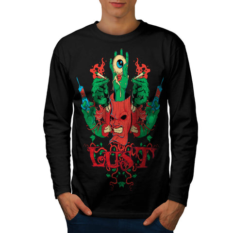 Lust Smoke Horror Eye Mens Long Sleeve T-Shirt