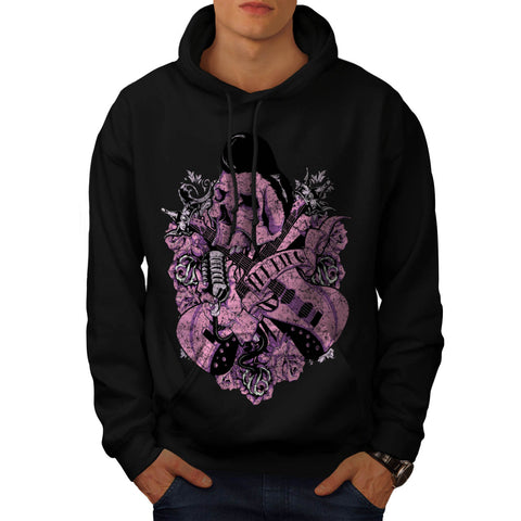 Music Guitar Skull Mens Hoodie