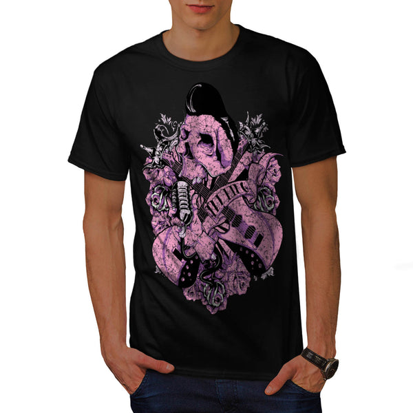 Music Guitar Skull Mens T-Shirt