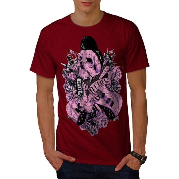 Music Guitar Skull Mens T-Shirt