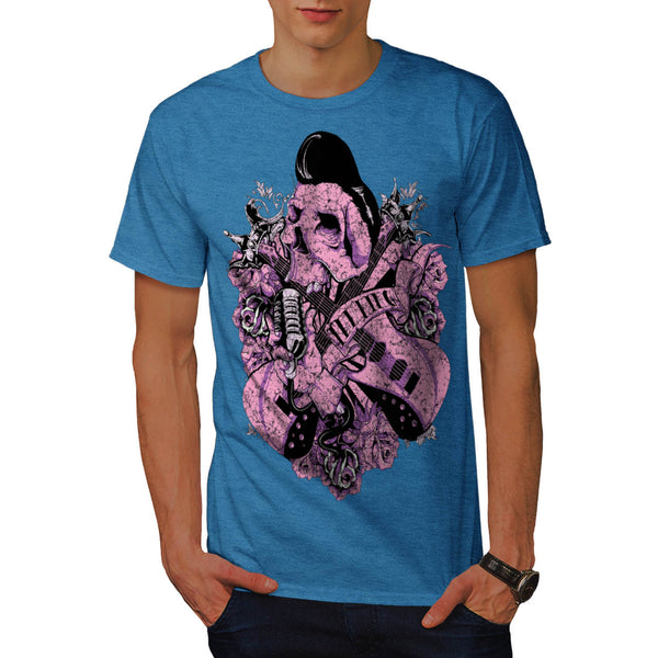 Music Guitar Skull Mens T-Shirt