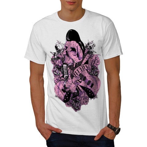 Music Guitar Skull Mens T-Shirt