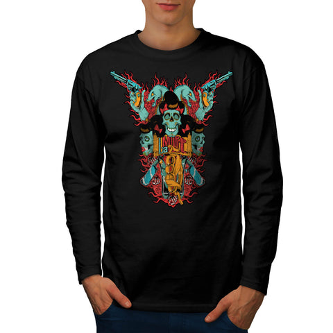 Skull Blade Monster Mens Long Sleeve T-Shirt