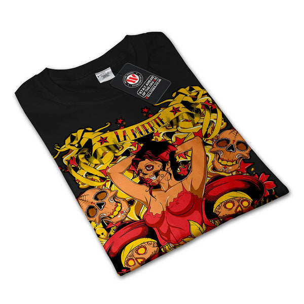 Horror Skull Hot Lady Mens Long Sleeve T-Shirt