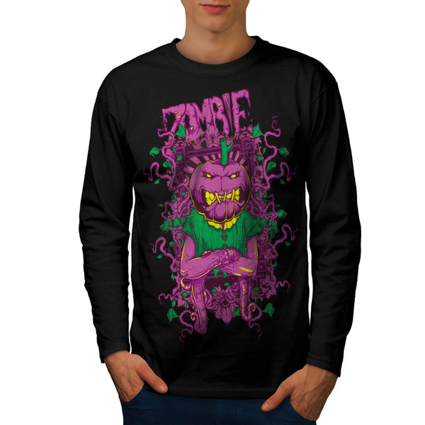 Zombie Pumpkin Ghost Mens Long Sleeve T-Shirt