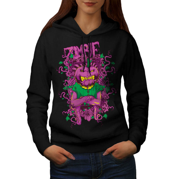 Zombie Pumpkin Ghost Womens Hoodie