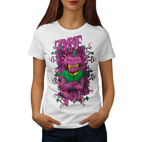 Zombie Pumpkin Ghost Womens T-Shirt
