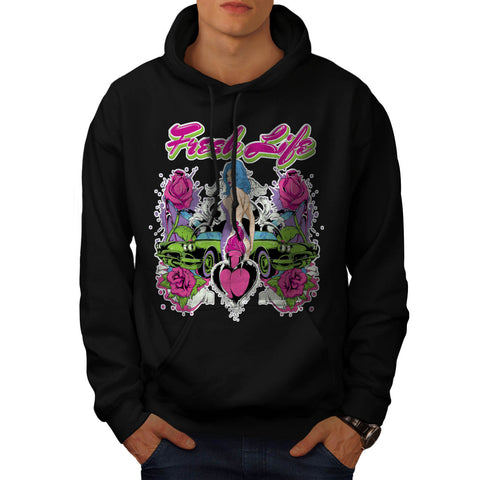 Fresh Life Motor Car Mens Hoodie