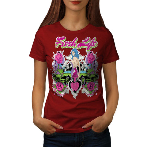 Fresh Life Motor Car Womens T-Shirt