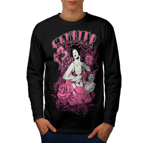 Gambler Casino Game Mens Long Sleeve T-Shirt