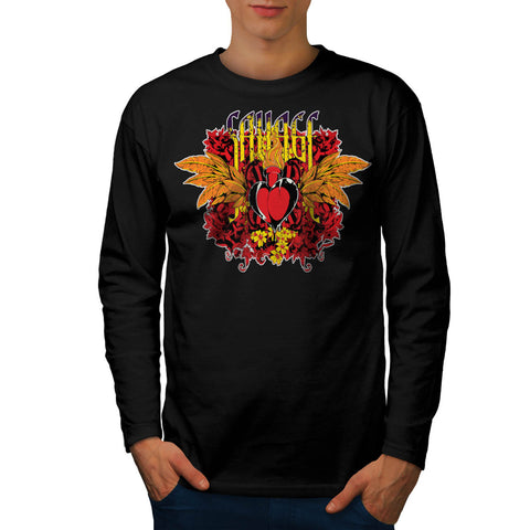 Savage Love Heart USA Mens Long Sleeve T-Shirt