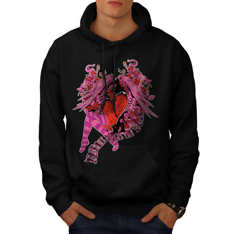 Cartoon Love Girl Fly Mens Hoodie