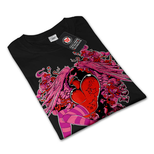 Cartoon Love Girl Fly Mens Long Sleeve T-Shirt