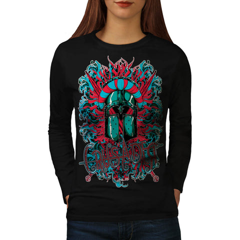 Crusader Knight Hero Womens Long Sleeve T-Shirt