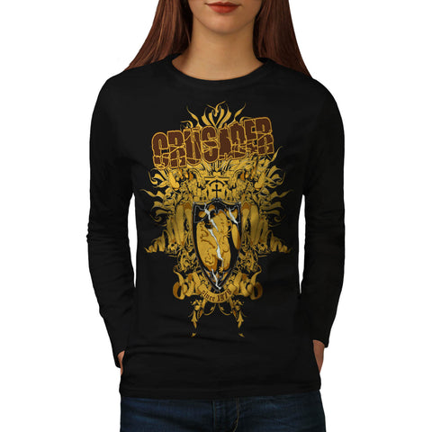 Crusader Knight Hero Womens Long Sleeve T-Shirt