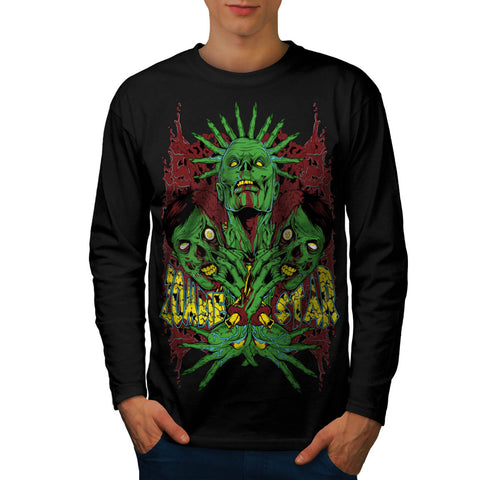 Monster Zombie Star Mens Long Sleeve T-Shirt