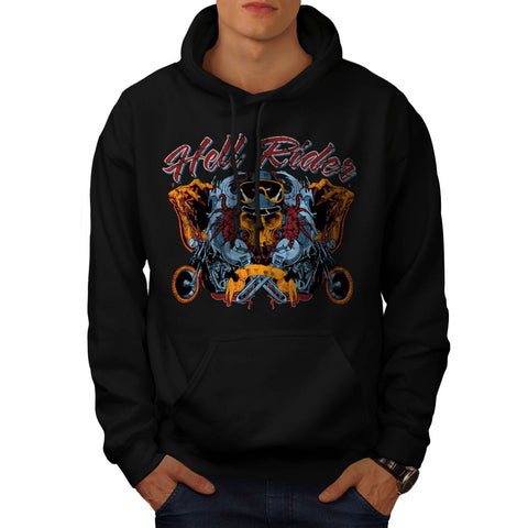 Hell Rider Chopper Mens Hoodie