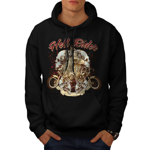 Hell Rider Biker Life Mens Hoodie