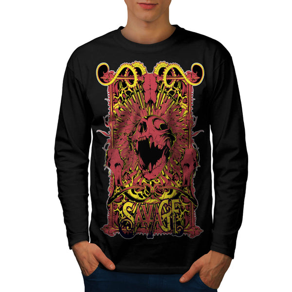 Savage Monster Death Mens Long Sleeve T-Shirt