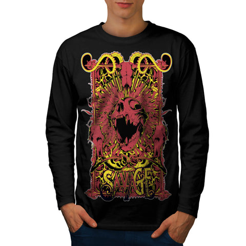 Savage Monster Death Mens Long Sleeve T-Shirt