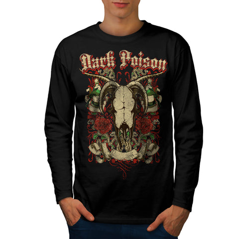 Dark Poison Goat Head Mens Long Sleeve T-Shirt