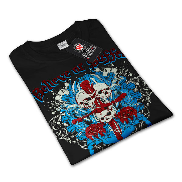 Believe Suffer Skull Mens Long Sleeve T-Shirt