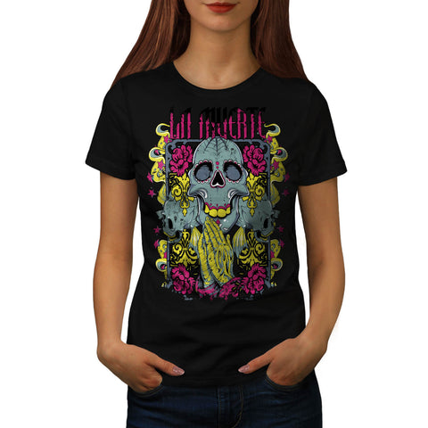 Ghost Skull Prayer Womens T-Shirt