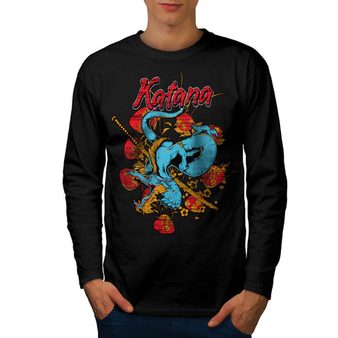 Katana Dragon Slayer Mens Long Sleeve T-Shirt