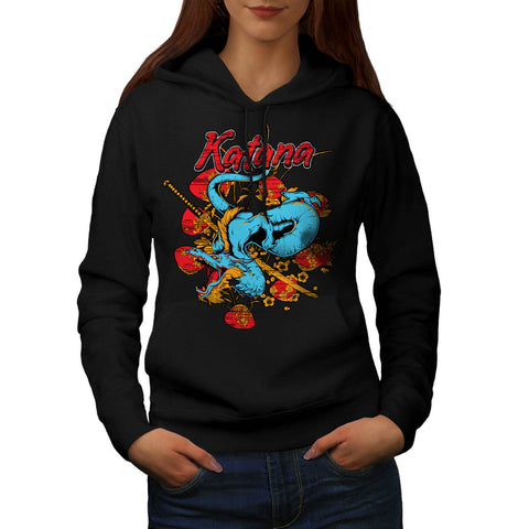 Katana Dragon Slayer Womens Hoodie