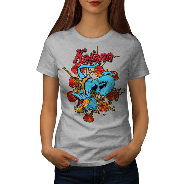 Katana Dragon Slayer Womens T-Shirt